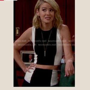 Alice and Olivia matching crop top and skirt